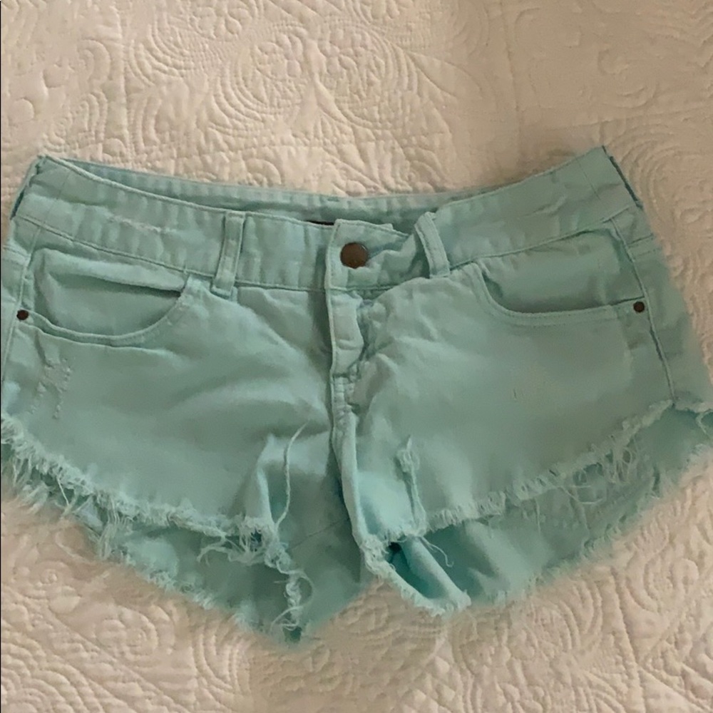 COPY - Billabong cut off shorts Turquoise